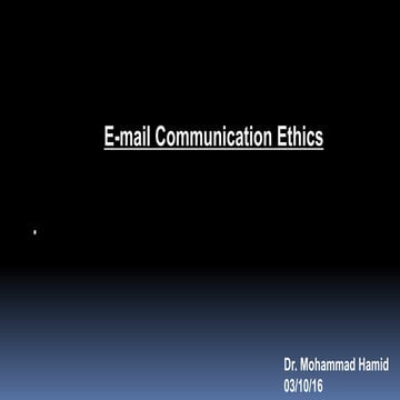 E-mail Communication Ethics