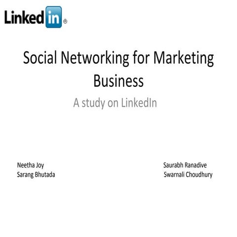 Linkedin - Marketing a business on a social network