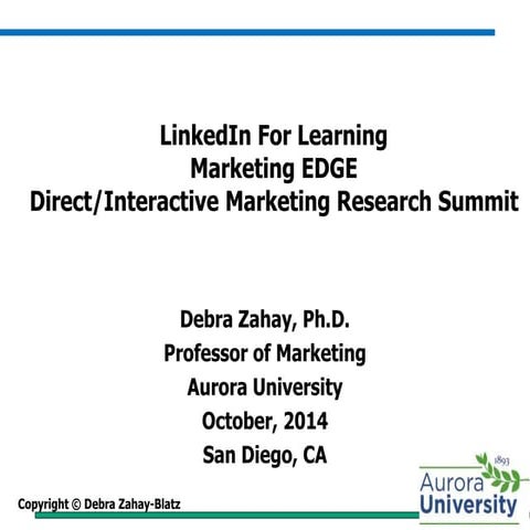 LinkedIn for Learning:  Personal branding in the classroom