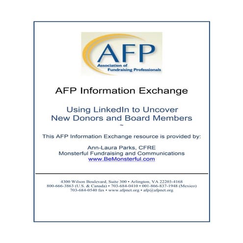 Linked in for new donors