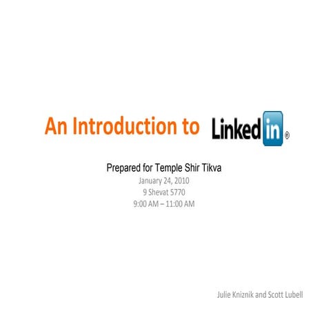 Linked In For Tst 1 2010