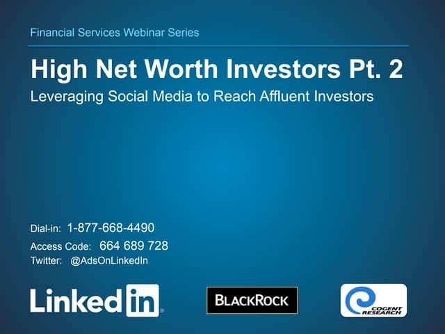 LinkedIn Financial Services Webinar...