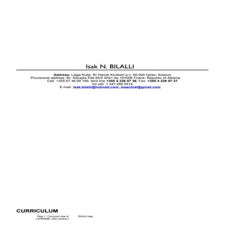 Linked in isak bilalli resume linke din | DOC
