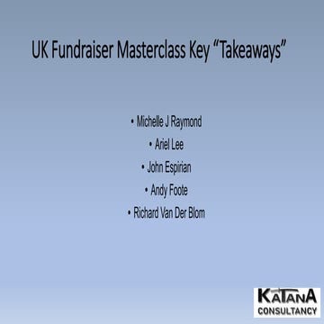 UK Fundraiser Key Notes