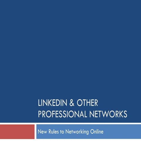 Linkedin & other professional networks