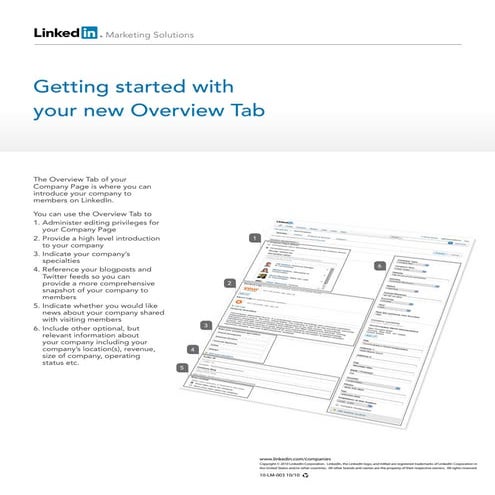 Linkedin Overview Tab Guide