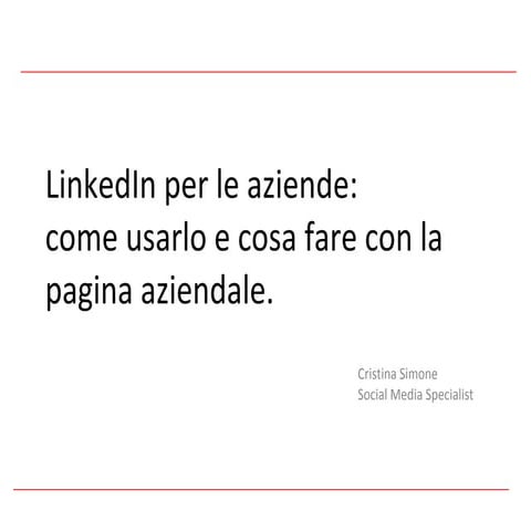 LinkedIn per le Aziende