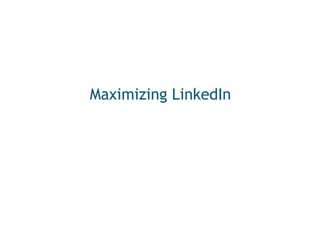 Linked In Presentation