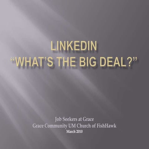Linked In Presentation 0315 2010