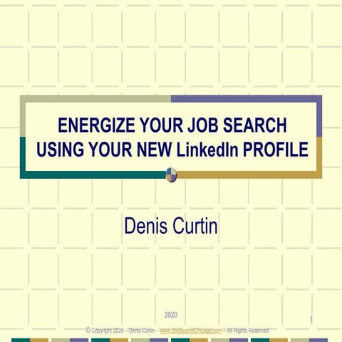 ELEVATE YOUR LinkedIn PROFILE - 2025 - Plainfield Library Job Club | PPT