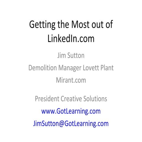 Linkedin Presentation For Hvbe 090611 Presentation