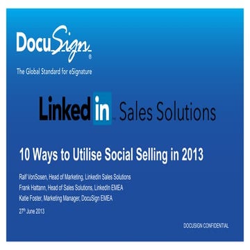 LinkedIn Sales Solutions: 10 Ways to Utilize Social Selling in 2013