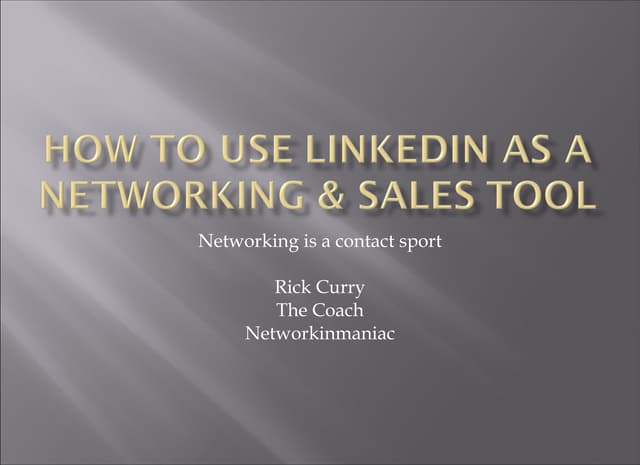 Linked In Presentation R Curry