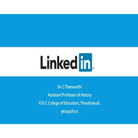 Linked in profile creation dr.c.thanavathi