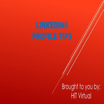Linked in®profile tips