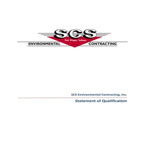SCS Environmental Contracting Statement of Qualification