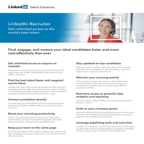 LinkedIn Recruiter Datasheet