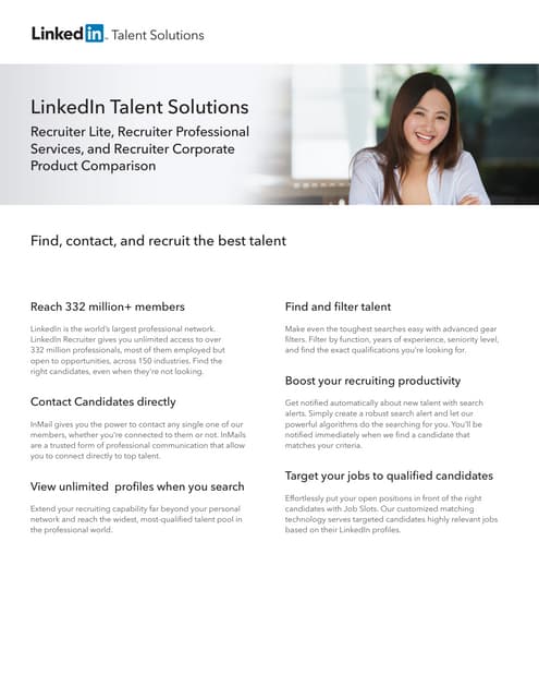 LinkedIn Recruiter Family - Compari...