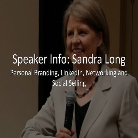 LinkedIn Speaker Sandra Long  
