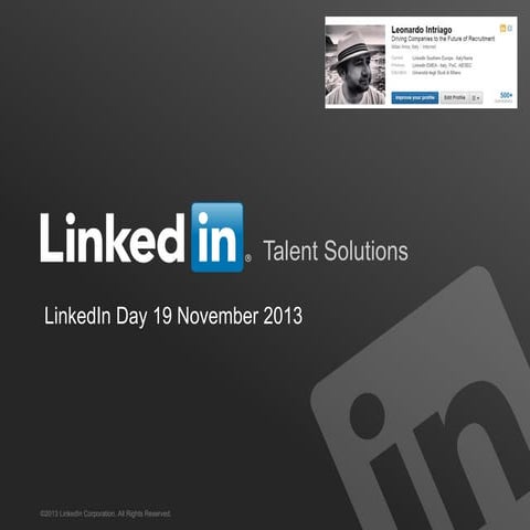 Linkedin Day Milan - Talent Solutions presentation -  19 Nov 2013