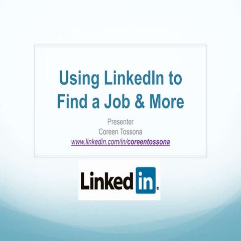 Using LinkedIn to Find a Job