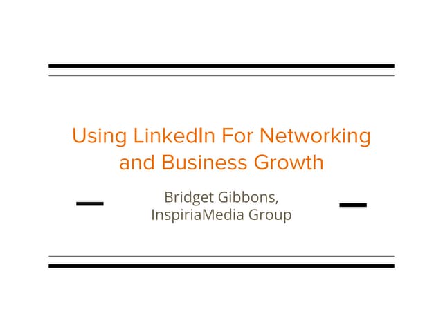 LinkedIn Training IFMA Fall 2016