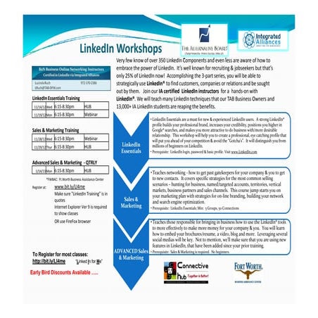 LinkedIn Training Schedule 110312 | PDF | Internet for Beginners | Internet