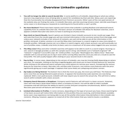Linkedin updates that affects recruiters