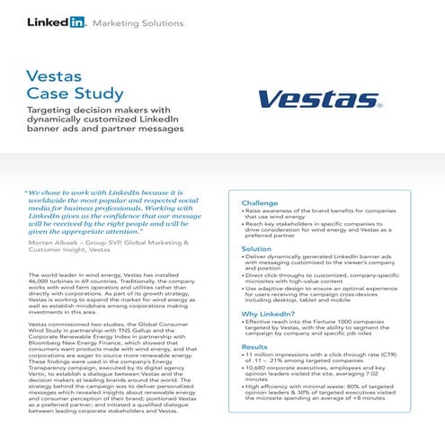 Vestas Case Study
