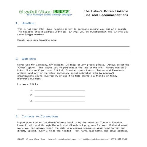 Top LinkedIn Tips Workbook