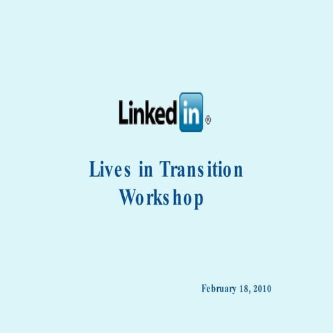 LinkedIn Workshop - LiT Feb. 18th