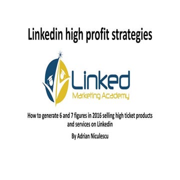 How to sell high ticket products and services on Linkedin 