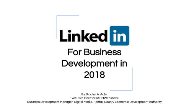 LinkedIn For Professional Development in 2018