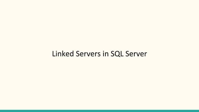 Linked servers (Database Links) in MS SQLSERVER | PDF | Databases ...
