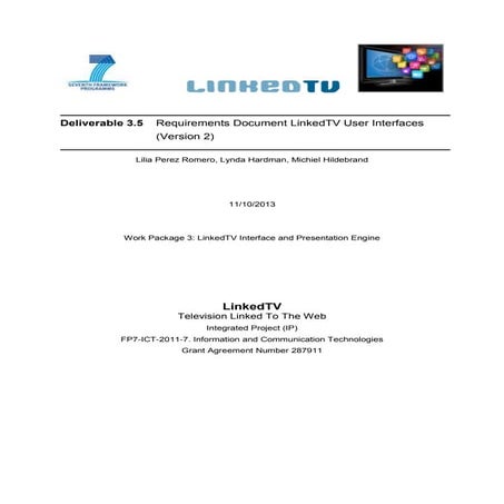 Requirements document for LinkedTV user interfaces