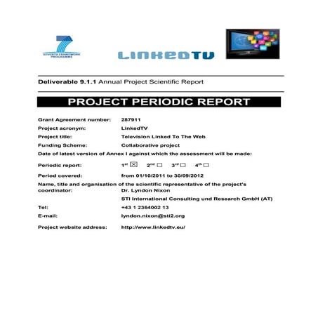 D9.1.1 Annual Project Scientific Report