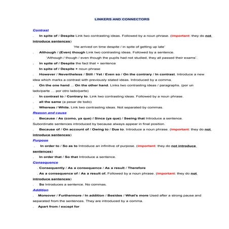 Linkers and connectors | DOC