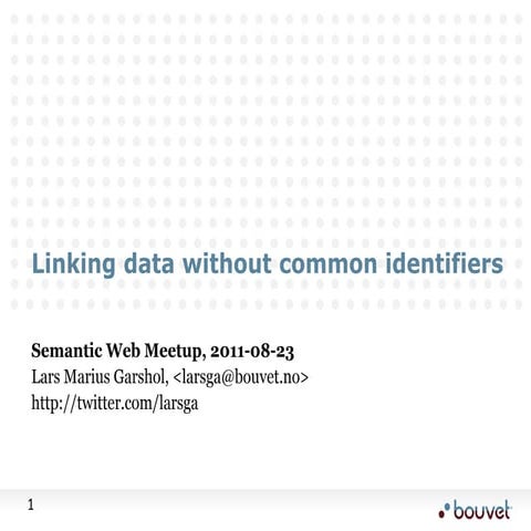 Linking data without common identifiers