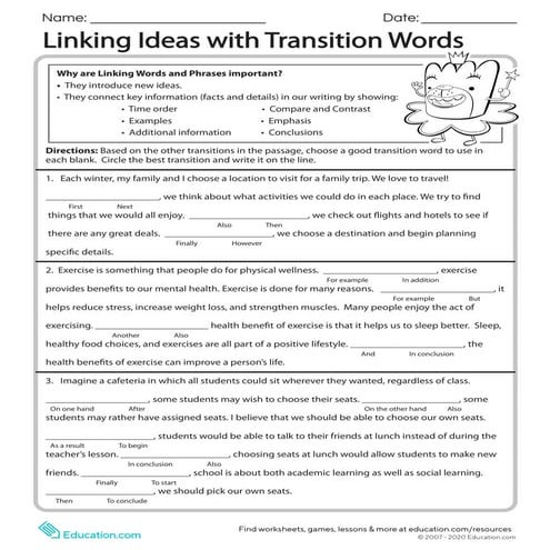 Linking ideas-with-transition-words