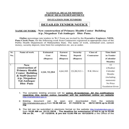 Tender Notice Sample