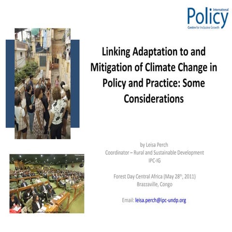 Linking Adaptation And Mitigation In Climate Change And Development   Some Co...