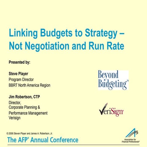 Linking budgets to strategy