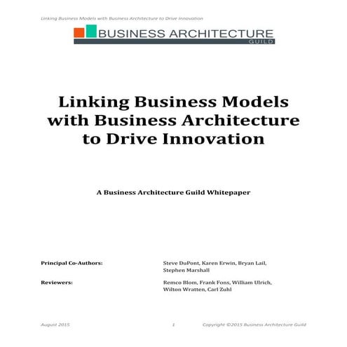 Linking businessmodelsb.arch part1