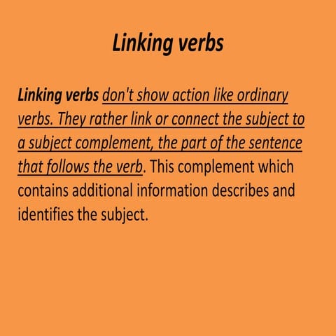 Linking verbs