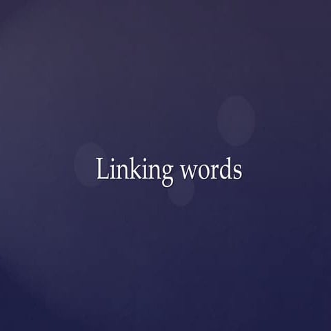 Linking words
