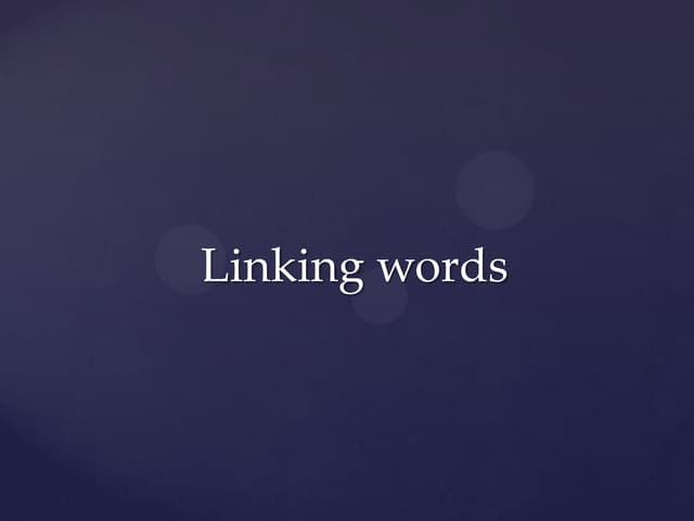 Linking words