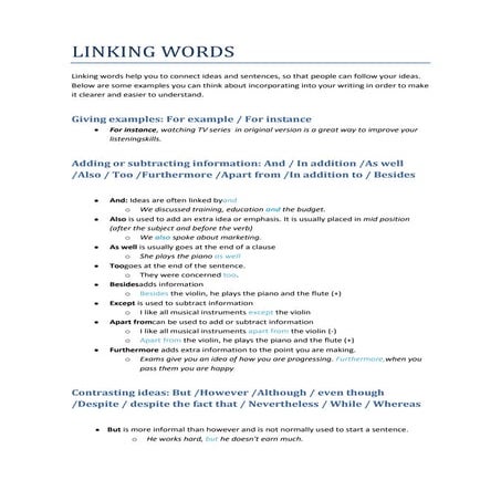 Linking words