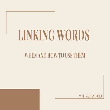 Linking words english presentation for medium levels (A2 or B1)