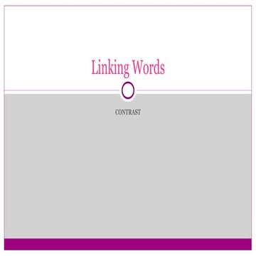 Linking words   contrast