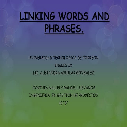 Linking words and phrases 